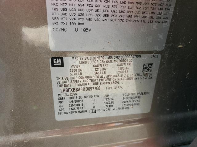 2017 BUICK ENVISION E - LRBFXBSA3HD097768