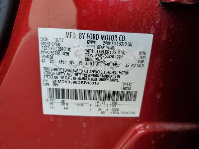 VIN 2FMDK3J98DBB18016 2013 FORD EDGE no.13