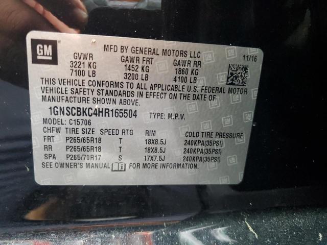 1GNSCBKC4HR165504 2017 CHEVROLET TAHOE