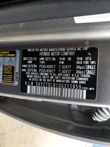 2016 HYUNDAI SANTA FE S - 5XYZTDLB1GG311959