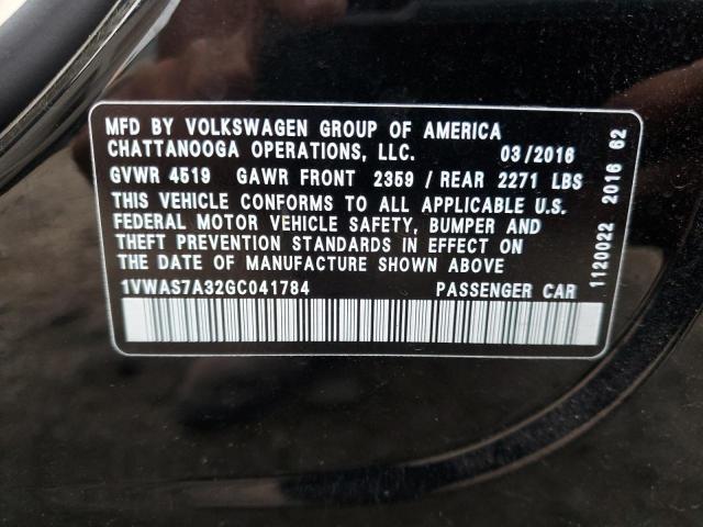 2016 VOLKSWAGEN PASSAT S - 1VWAS7A32GC041784