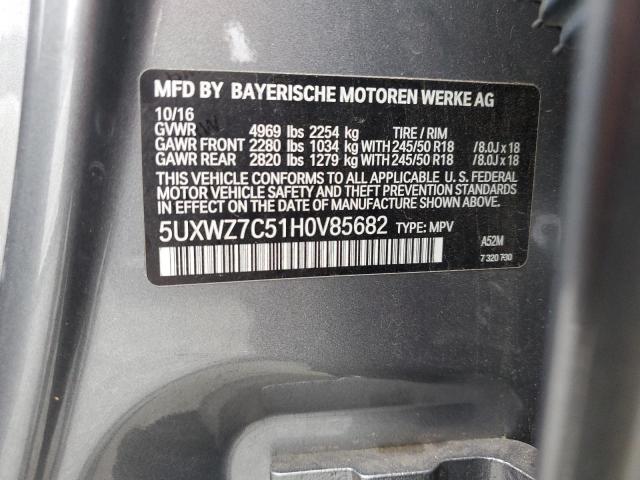 VIN 5UXWZ7C51H0V85682 2017 BMW X3, Sdrive28I no.13