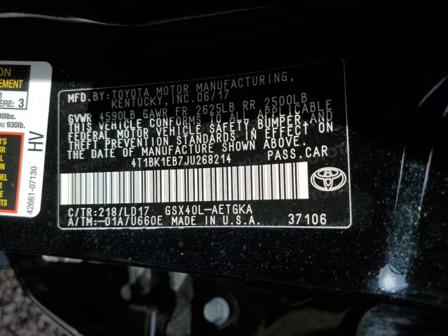 VIN 4T1BK1EB7JU268214 2018 Toyota Avalon, Xle no.13