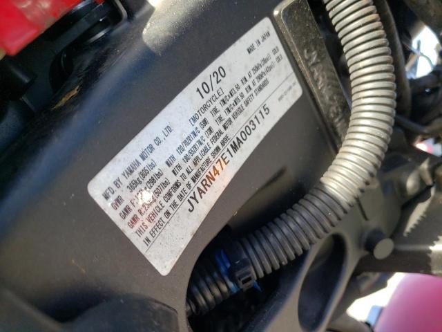 2021 YAMAHA XSR900 JYARN47E1MA003115