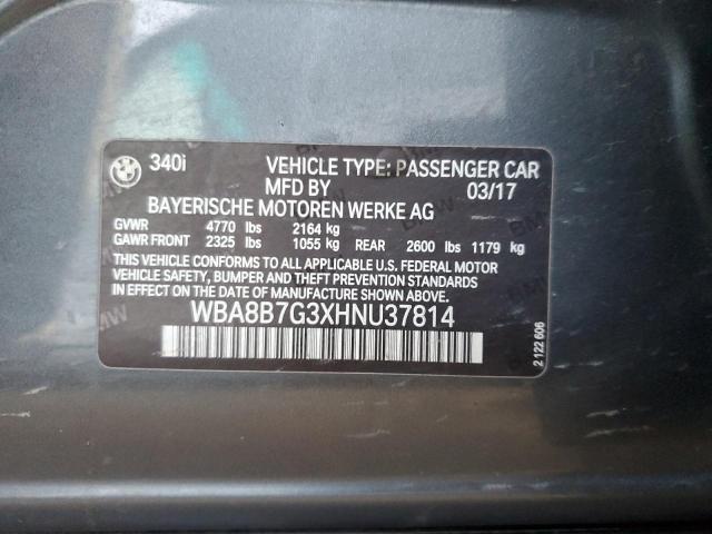 2017 BMW 340 XI - WBA8B7G3XHNU37814