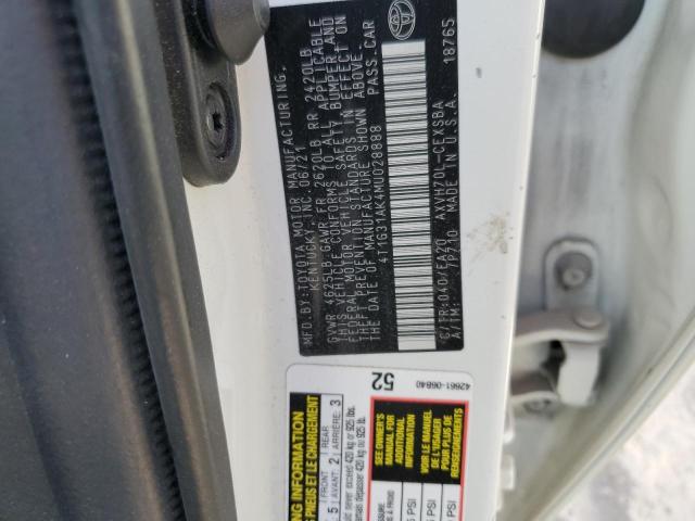 VIN 4T1G31AK4MU028888 2021 Toyota Camry, SE no.12