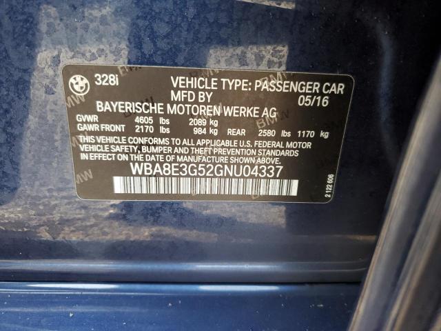 2016 BMW 328 XI SUL - WBA8E3G52GNU04337