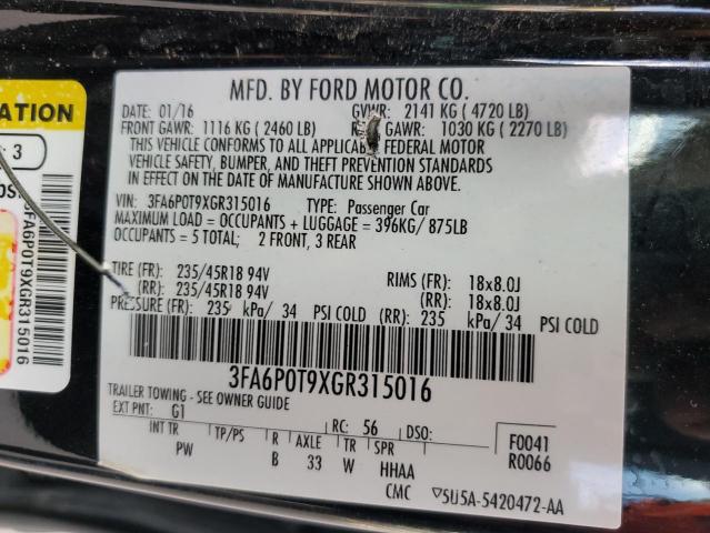 VIN 3FA6P0T9XGR315016 2016 Ford Fusion, SE no.13