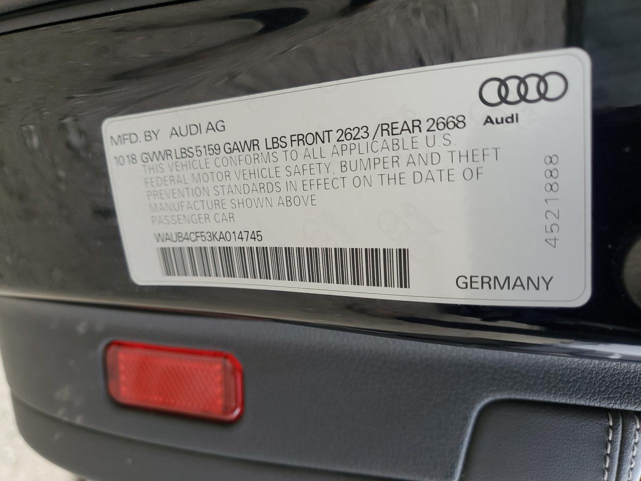 Lot #2935258341 2019 AUDI S5 PREMIUM