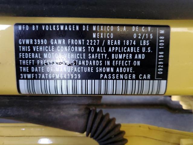 2015 VOLKSWAGEN BEETLE 1.8 - 3VWF17AT6FM641939
