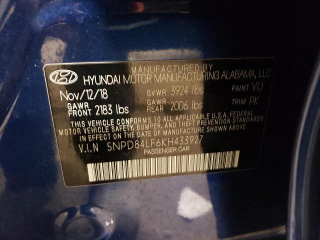 VIN 5NPD84LF6KH433927 2019 Hyundai Elantra, Sel no.12