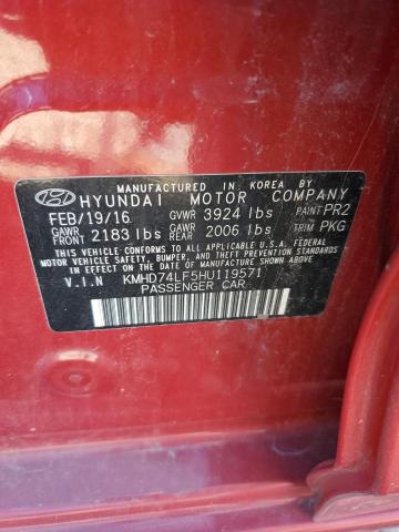 2017 HYUNDAI ELANTRA SE - KMHD74LF5HU119571