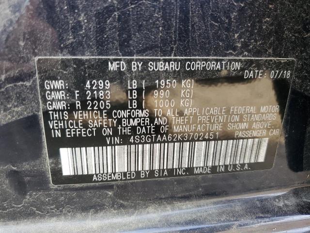 2019 SUBARU IMPREZA - 4S3GTAA62K3702451