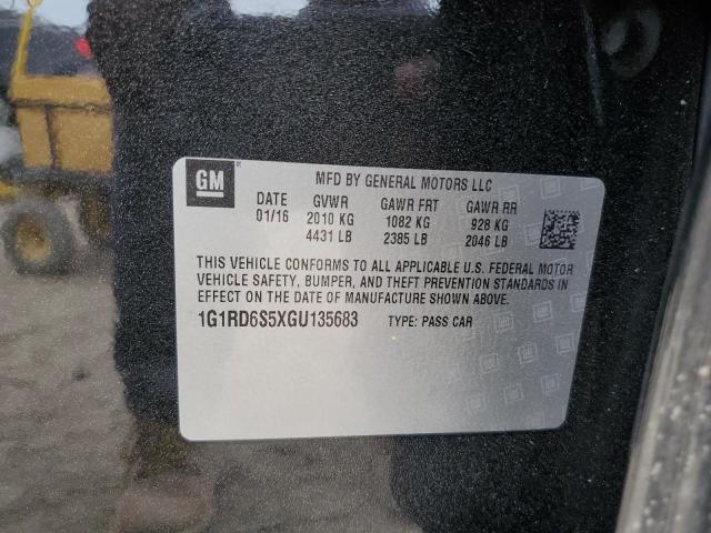 2016 CHEVROLET VOLT LTZ 1G1RD6S5XGU135683