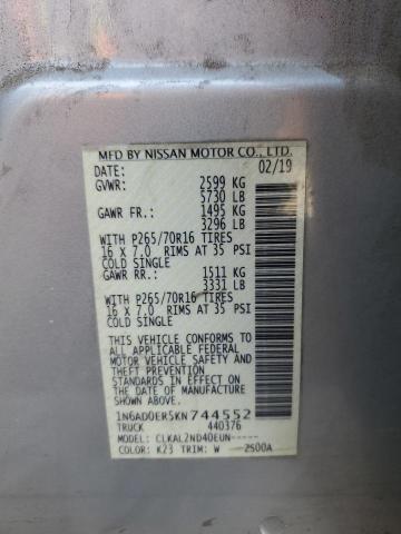2019 NISSAN FRONTIER S - 1N6AD0ER5KN744552