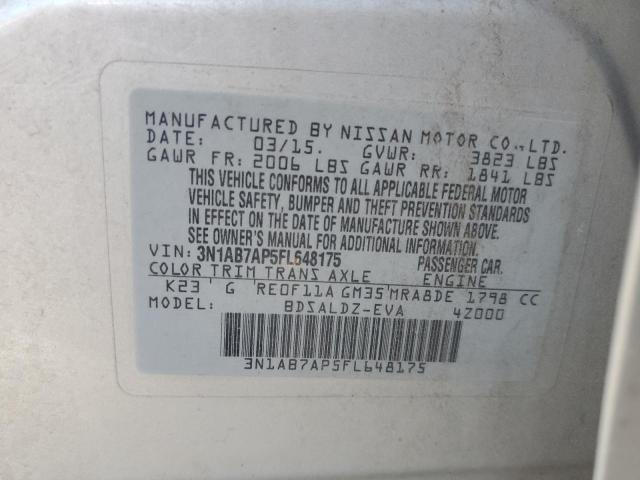 VIN 3N1AB7AP5FL648175 2015 Nissan Sentra, S no.13