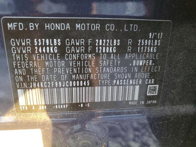 2018 ACURA RLX SPORT - JH4KC2F99JC000045