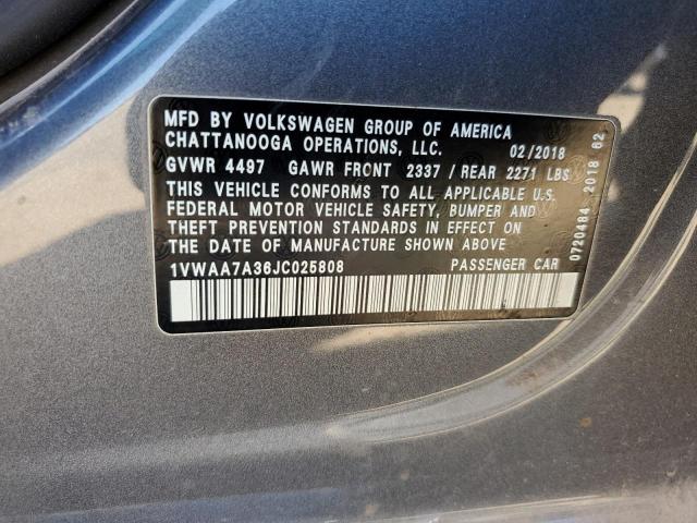 2018 VOLKSWAGEN PASSAT S - 1VWAA7A36JC025808