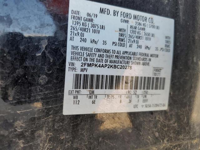 2019 FORD EDGE ST - 2FMPK4AP2KBC20278