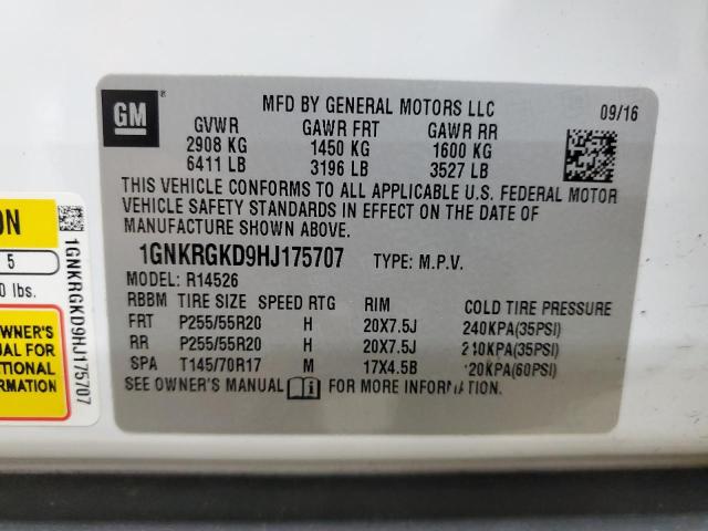 2017 CHEVROLET TRAVERSE L - 1GNKRGKD9HJ175707