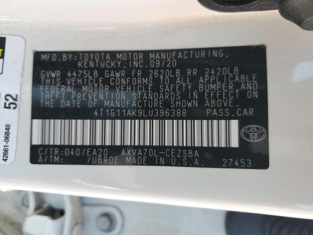 2020 TOYOTA CAMRY SE - 4T1G11AK9LU396388