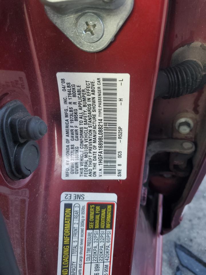 Lot #2956367995 2008 HONDA CIVIC EX