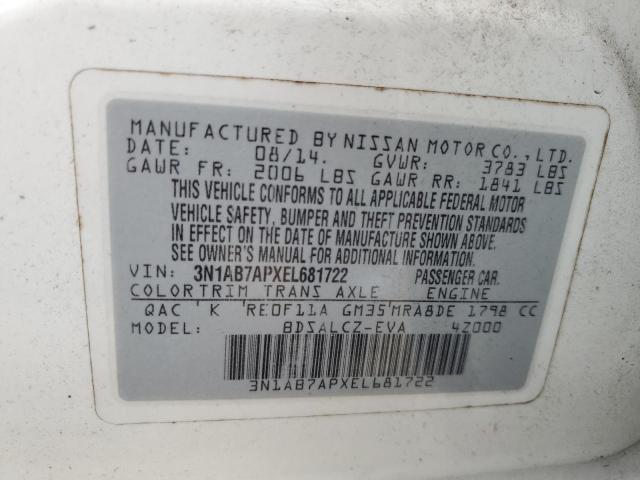 VIN 3N1AB7APXEL681722 2014 Nissan Sentra, S no.13