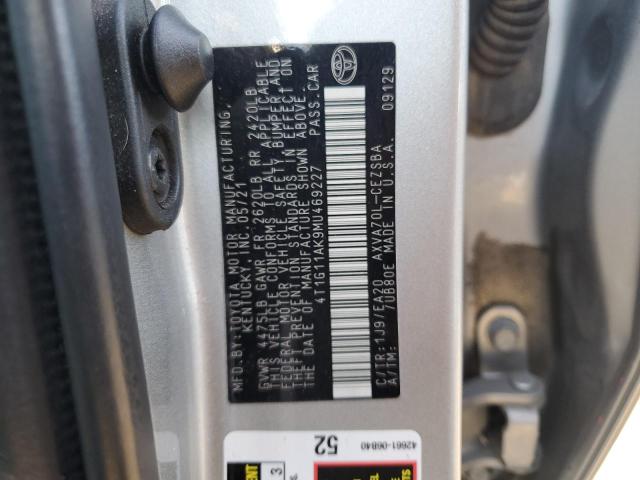 VIN 4T1G11AK9MU469227 2021 Toyota Camry, SE no.12