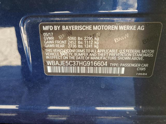 VIN WBAJE5C37HG916604 2017 BMW 5 SERIES no.12