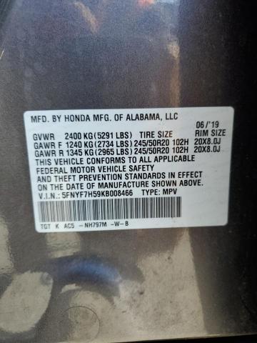 2019 HONDA PASSPORT E - 5FNYF7H59KB008466