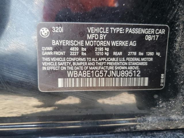 VIN WBA8E1G57JNU89512 2018 BMW 3 Series, 320 I no.12