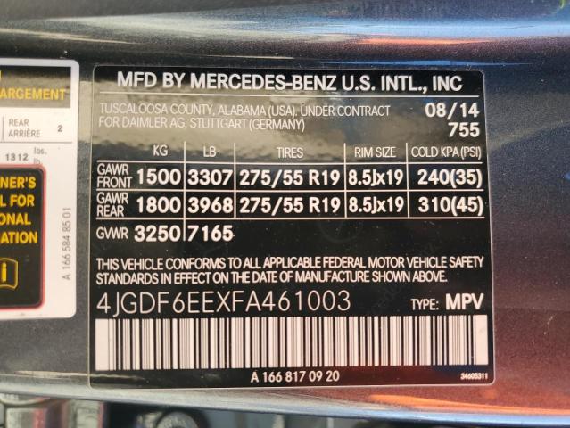 2015 MERCEDES-BENZ GL 450 4MA - 4JGDF6EEXFA461003
