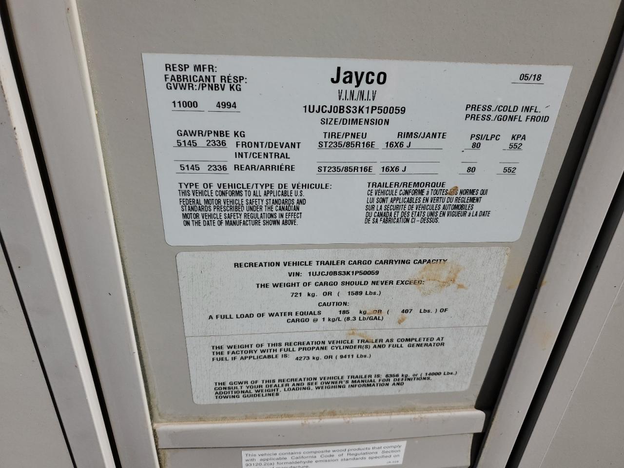 Lot #3037720652 2019 JAYCO EAGLE