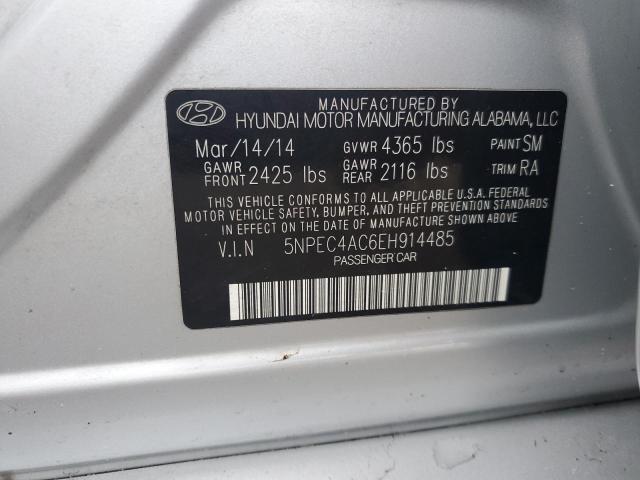 VIN 5NPEC4AC6EH914485 2014 Hyundai Sonata, SE no.13