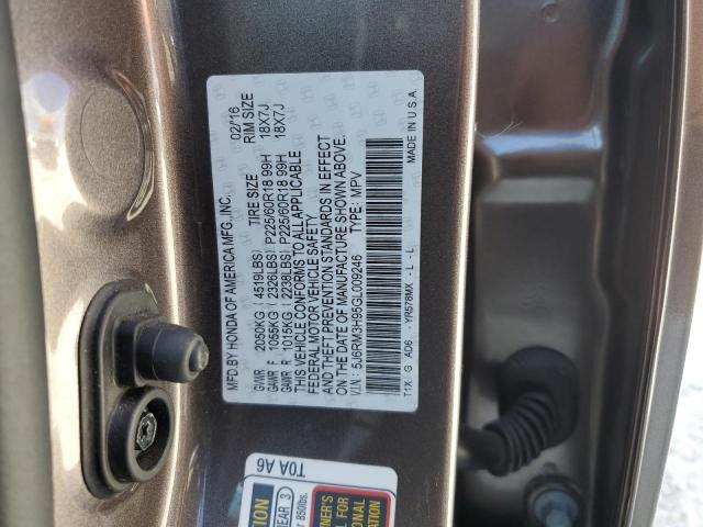 VIN 5J6RM3H95GL009246 2016 Honda CR-V, Touring no.13