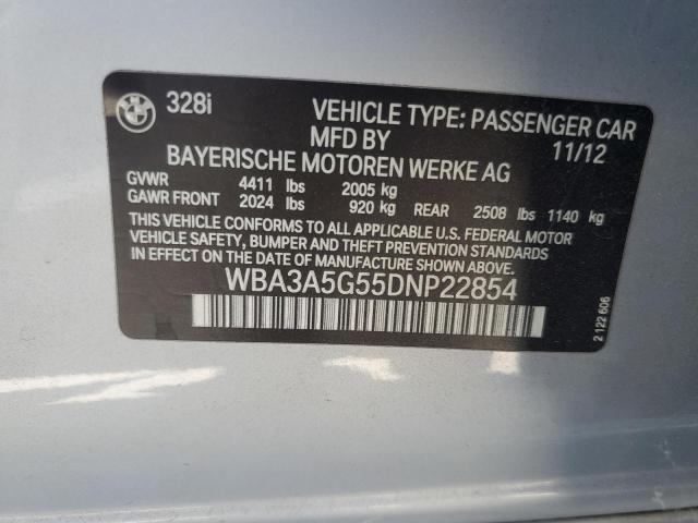 VIN WBA3A5G55DNP22854 2013 BMW 3 Series, 328 I no.12