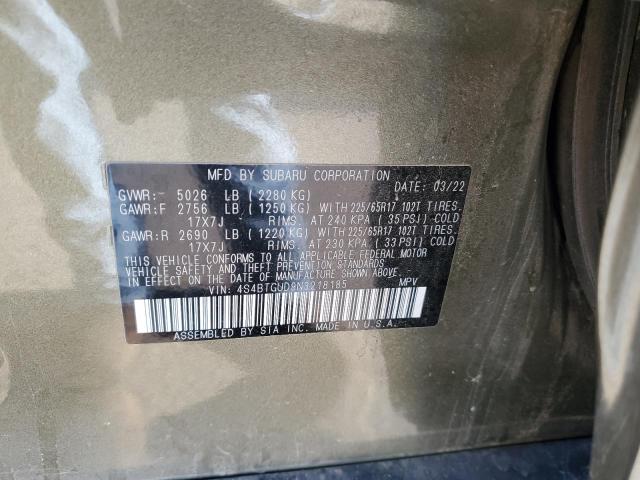 VIN 4S4BTGUD9N3218185 2022 Subaru Outback, Wilderness no.13