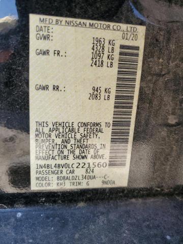 2020 NISSAN ALTIMA S - 1N4BL4BV0LC221560