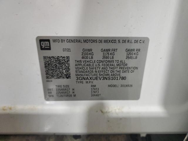 2022 CHEVROLET EQUINOX LT - 3GNAXUEV3NS101780