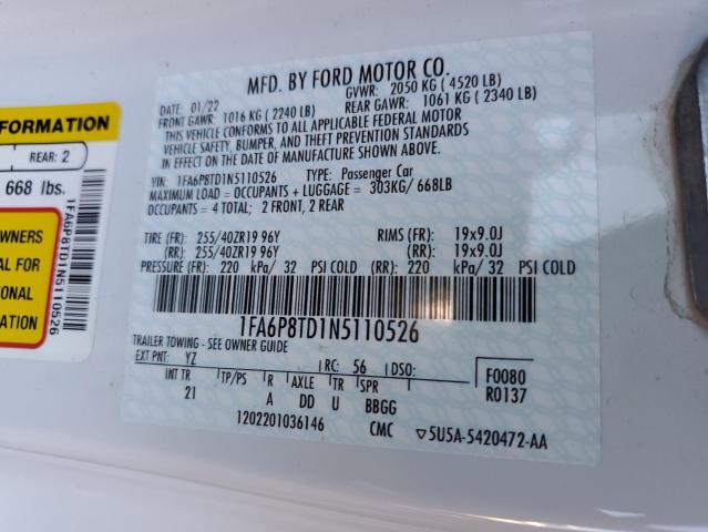2022 FORD MUSTANG - 1FA6P8TD1N5110526