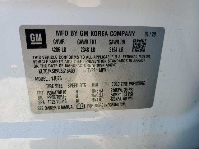 VIN KL7CJKSB9LB316409 2020 Chevrolet Trax, LS no.13