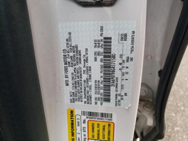 2016 FORD FUSION SE - 3FA6P0T98GR171580