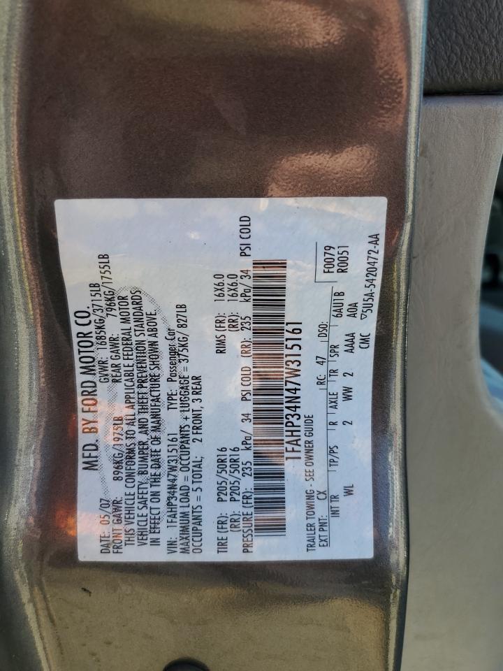 Lot #2940786417 2007 FORD FOCUS ZX4