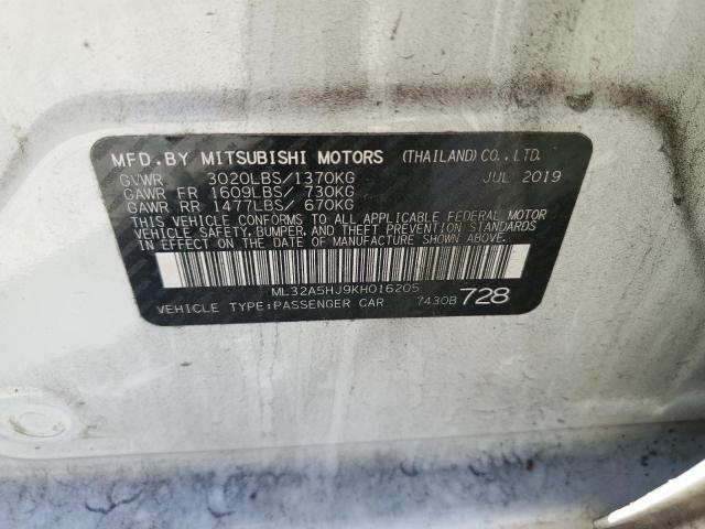 2019 MITSUBISHI MIRAGE LE ML32A5HJ9KH016205
