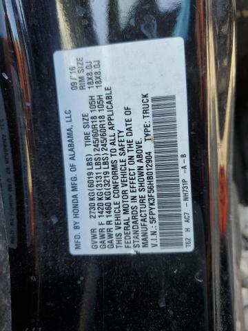 2017 HONDA RIDGELINE - 5FPYK3F56HB012904