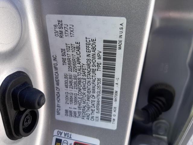 2016 HONDA CR-V EXL - 5J6RM4H76GL057536