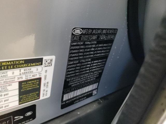 2022 LAND ROVER RANGE ROVE - SALWV2SE6NA228109