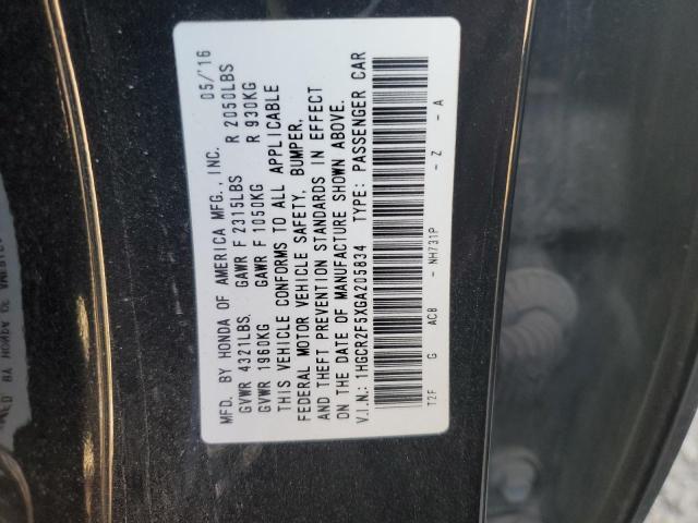 VIN 1HGCR2F5XGA205834 2016 Honda Accord, Sport no.12