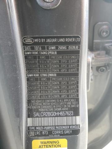 2017 LAND ROVER DISCOVERY - SALCR2BG0HH657623