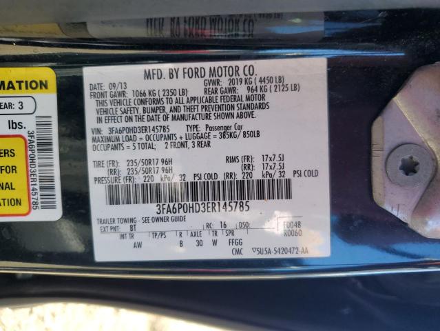 VIN 3FA6P0HD3ER145785 2014 Ford Fusion, SE no.12